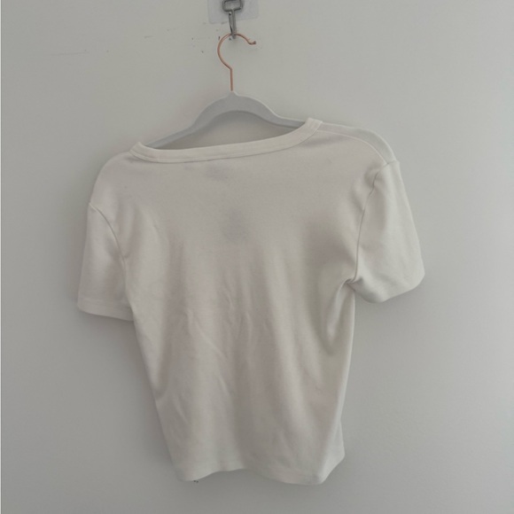 Sunday Best Aritzia White Tee with Bear Patch - Picture 3 of 4